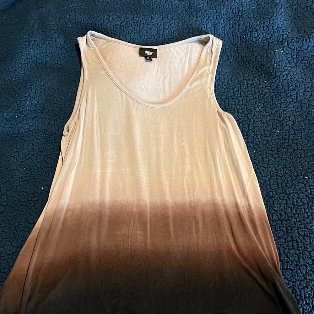 Mossimo Supply Co Cream and Brown Ombre Tank Top